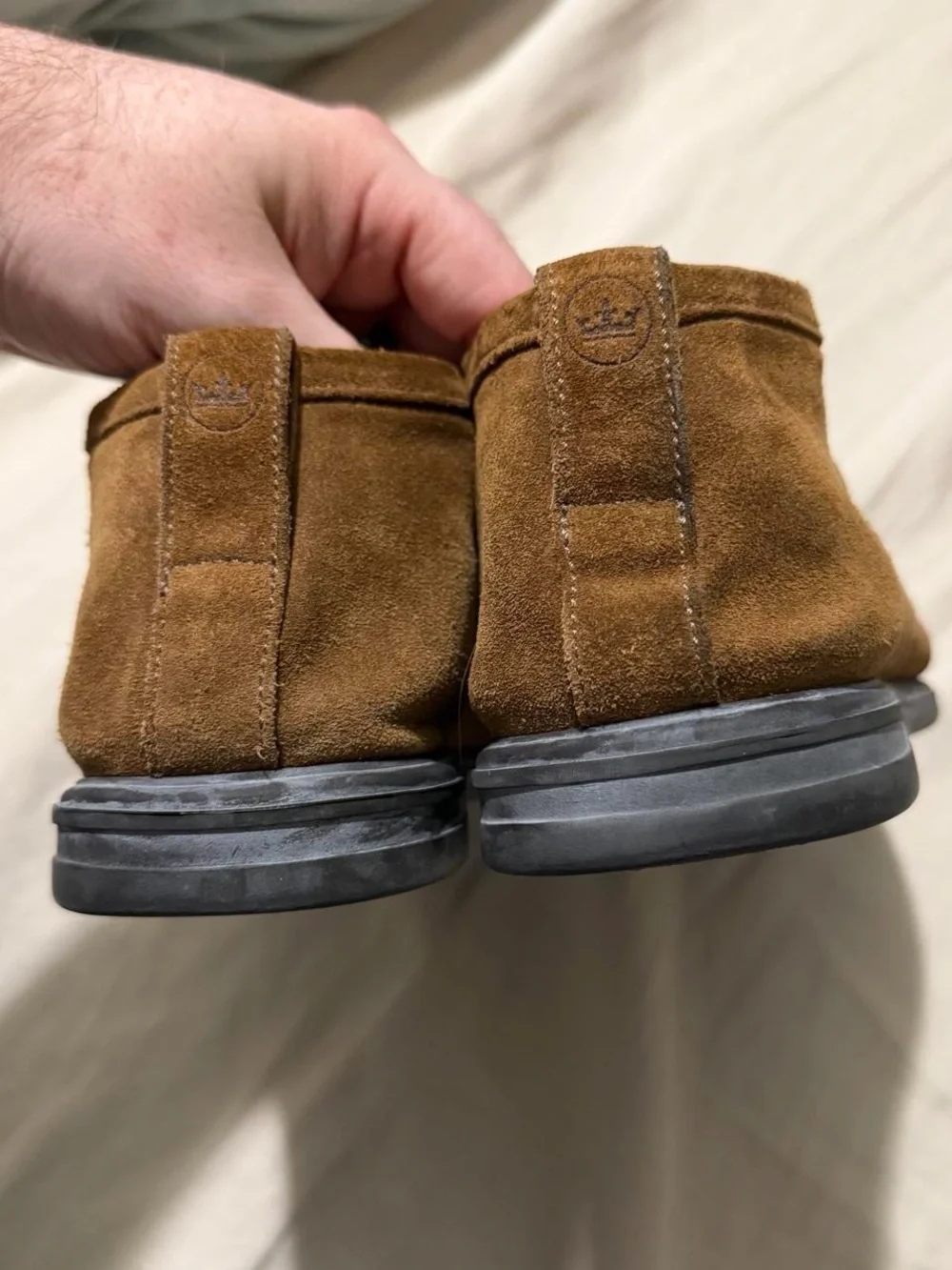 Men’s Peter Millar Excursionist Brown Suede Slip On Chukka Loafers Size 8.5